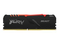 Kingston FURY Beast RGB - DDR4 - module - 16 Go - DIMM 288 broches - 3200 MHz / PC4-25600 - CL16 - 1.35 V - mémoire sans tampon - non ECC - noir KF432C16BB1A/16