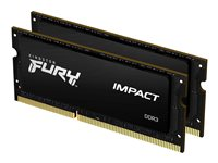 Kingston FURY Impact - DDR3L - kit - 16 Go: 2 x 8 Go - SO DIMM 204 broches - 1866 MHz / PC3L-14900 - CL11 - 1.35 / 1.5 V - mémoire sans tampon - non ECC - noir KF318LS11IBK2/16