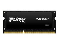 Kingston FURY Impact - DDR3L - module - 8 Go - SO DIMM 204 broches - 1866 MHz / PC3L-14900 - CL11 - 1.35 / 1.5 V - mémoire sans tampon - non ECC - noir KF318LS11IB/8