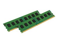 Kingston ValueRAM - DDR3 - kit - 8 Go: 2 x 4 Go - DIMM 240 broches - 1600 MHz / PC3-12800 - CL11 - 1.5 V - mémoire sans tampon - non ECC KVR16N11S8K2/8