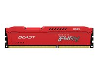 Kingston FURY Beast - DDR3 - module - 8 Go - DIMM 240 broches - 1600 MHz / PC3-12800 - CL10 - 1.5 V - mémoire sans tampon - non ECC - rouge KF316C10BR/8