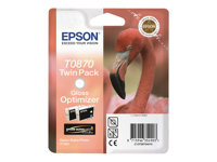 Epson T0870 - Pack de 2 - 11.4 ml - brillant - original - blister - cartouche d'économie d'encre - pour Stylus Photo R1900 C13T08704010