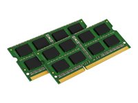 Kingston ValueRAM - DDR3 - kit - 16 Go: 2 x 8 Go - SO DIMM 204 broches - 1600 MHz / PC3-12800 - CL11 - 1.5 V - mémoire sans tampon - non ECC KVR16S11K2/16
